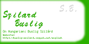 szilard buslig business card